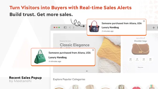Meetanshi Recent Sales Popup screenshot