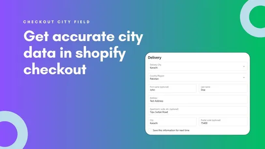 Checkout CitySelect screenshot