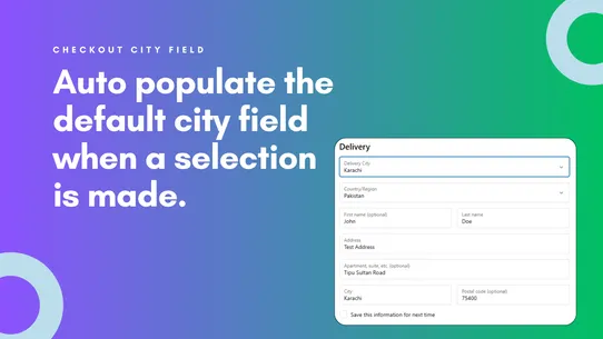 Checkout CitySelect screenshot