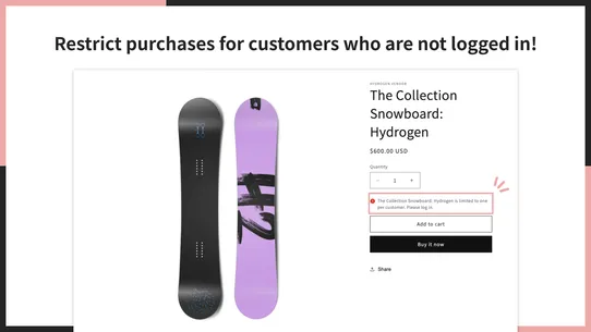 UR: Limit 1 Item Per Customer screenshot