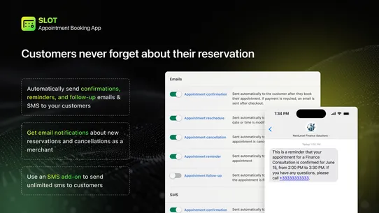 SLOT Scheduling &amp; Booking App screenshot