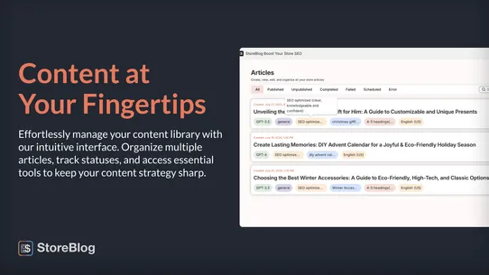 Storeblog AI‑Powered SEO Blogs screenshot