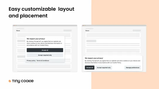 TinyCookie GDPR Cookies Banner screenshot