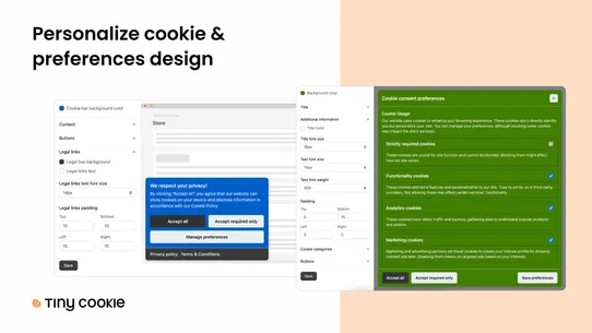 TinyCookie GDPR Cookies Banner screenshot