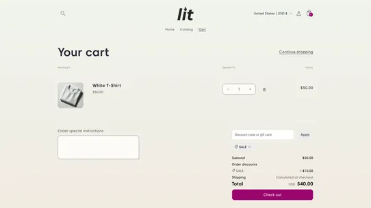 Lit Discount Before Checkout screenshot