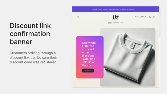 Discount Notification &amp; Input screenshot