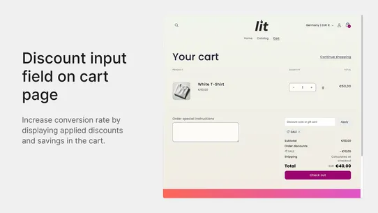 Discount Notification &amp; Input screenshot