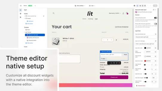 Discount Notification &amp; Input screenshot