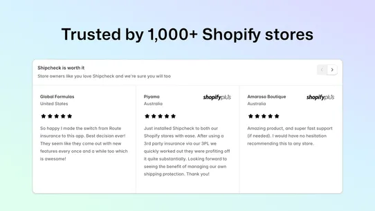 Shipping Protection —Shipcheck screenshot