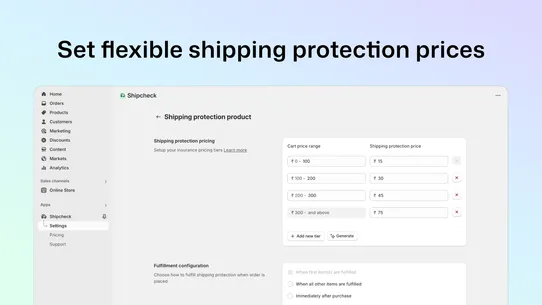 Shipping Protection —Shipcheck screenshot