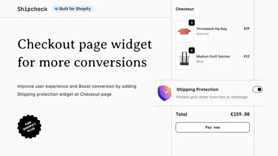 Shipping Protection —Shipcheck screenshot