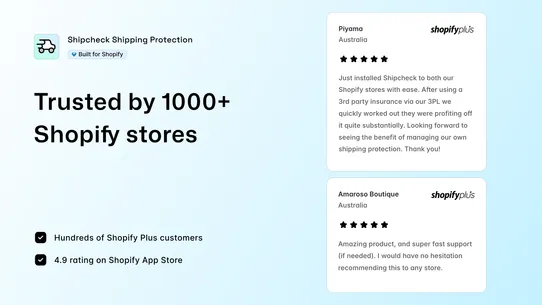 Shipping Protection —Shipcheck screenshot