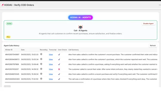 KODIAI ‑ Verify COD Orders screenshot