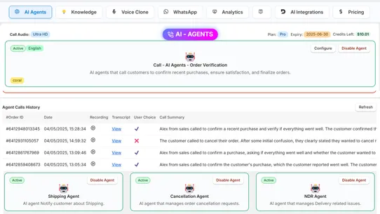 AI Agents ‑ Verify COD Orders screenshot