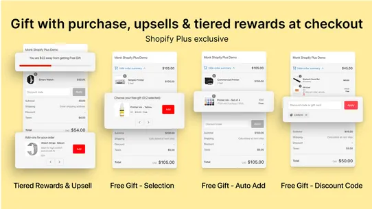 Monk Free Gift+Checkout Upsell screenshot