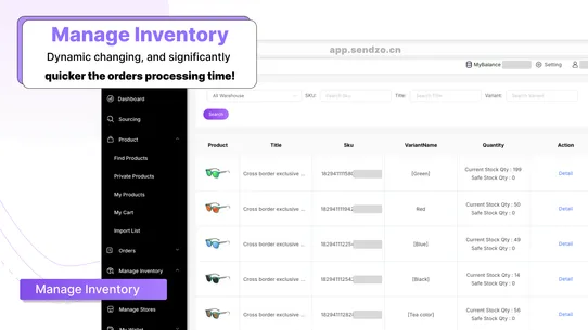 Sendzo‑Dropshipping &amp; Branding screenshot