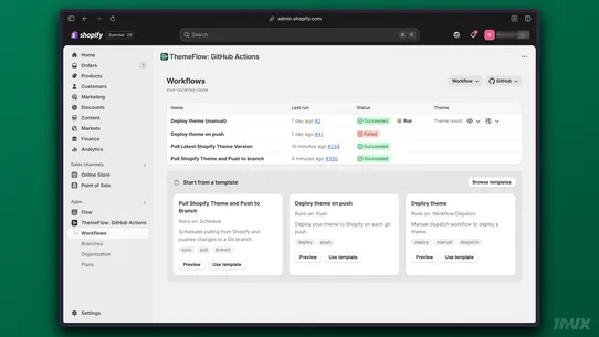 ThemeFlow: GitHub Actions screenshot