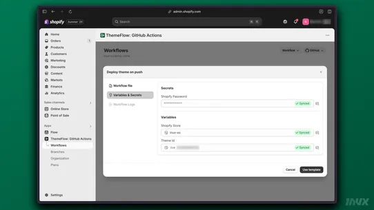 ThemeFlow: GitHub Actions screenshot