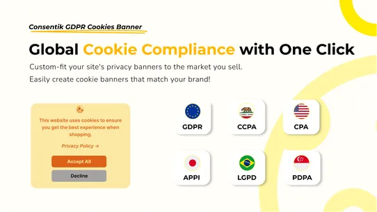 Consentik GDPR Cookies Banner screenshot