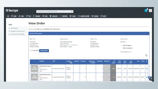 OrderDynamics Order Management screenshot