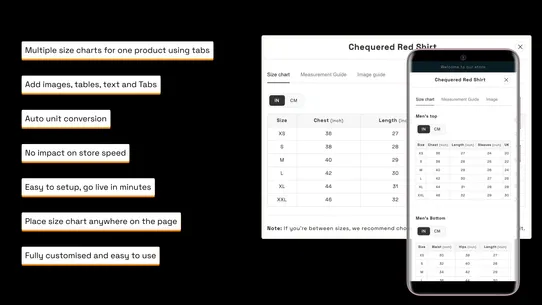 Jotly: Size Chart &amp; Size Guide screenshot