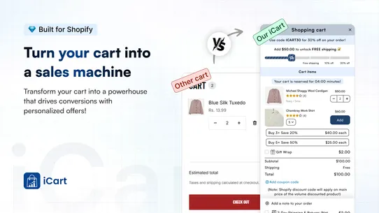 iCart Cart Drawer Cart Upsell screenshot