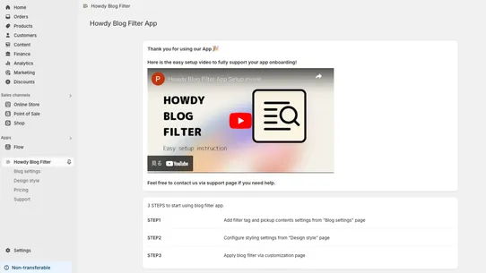 Howdy Blog Filter screenshot