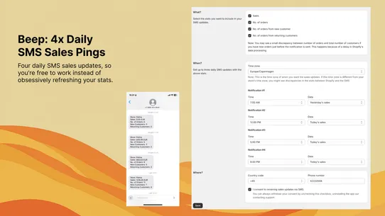 Beep: 4x Daily SMS Sales Pings screenshot
