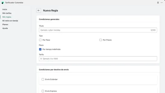 Tarificador Colombia screenshot