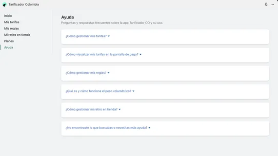 Tarificador Colombia screenshot