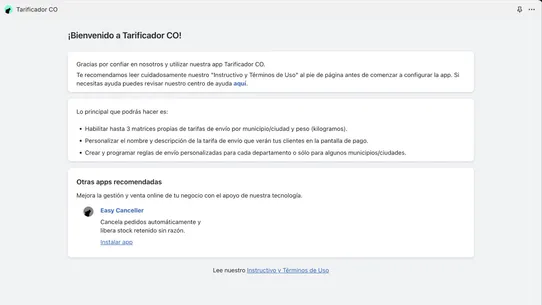 Tarificador Colombia screenshot