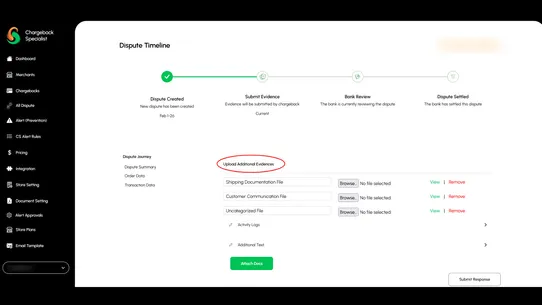 Chargeback Dispute Specialist screenshot