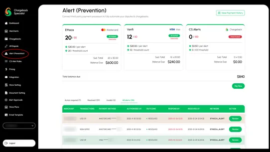 Chargeback Dispute Specialist screenshot