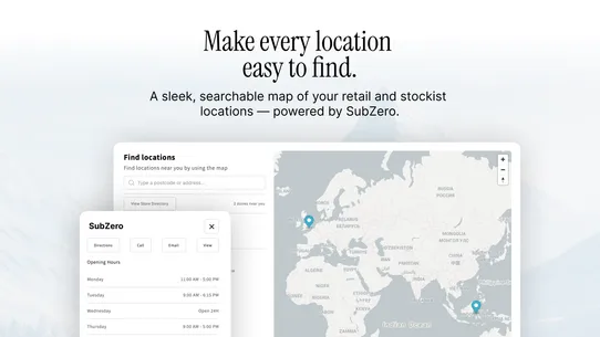 SubZero Store Locator screenshot