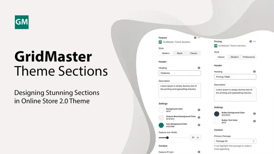 GridMaster Theme Sections screenshot