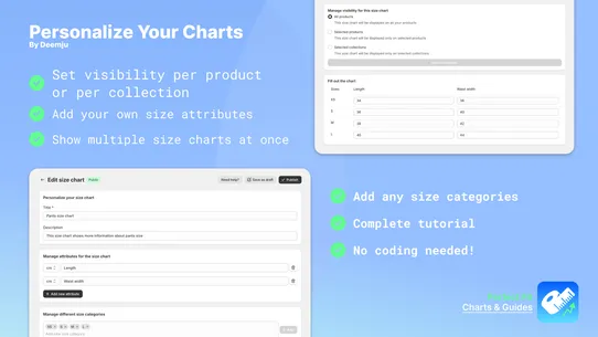 Perfect Size Charts &amp; Guides screenshot