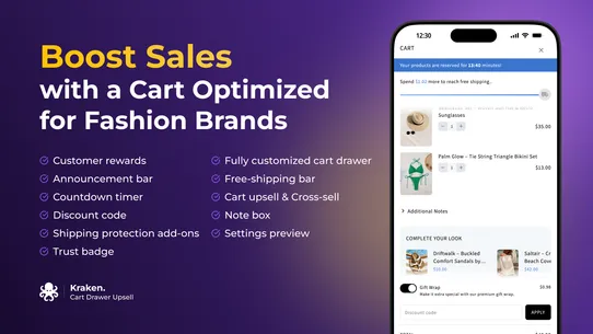Kraken Cart Drawer Cart Upsell screenshot