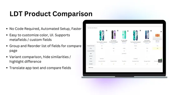 LDT Product Compare screenshot