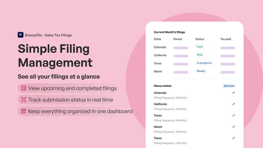 BreezyFile ‑ Sales Tax Filings screenshot