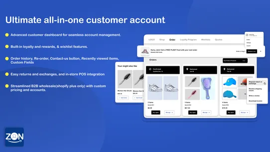 Zon Customer Accounts &amp; Return screenshot