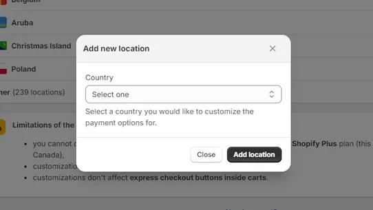 ETP Localized Country Payments screenshot