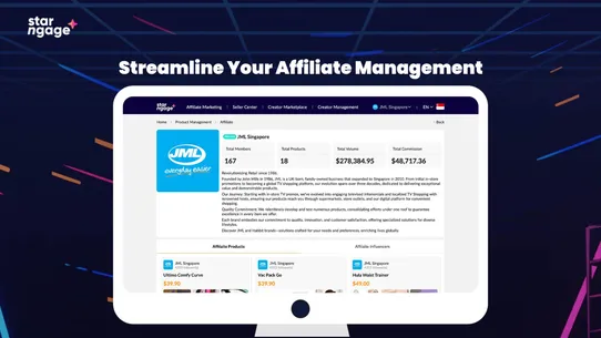 StarNgage Affiliate screenshot