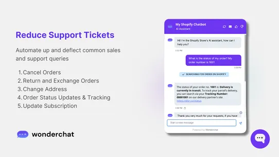 WonderChat: AI Support Chatbot screenshot