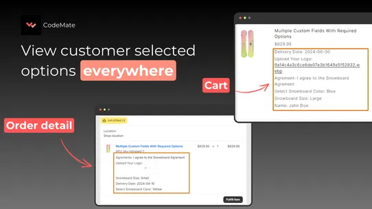 CodeMate Product Custom Fields screenshot