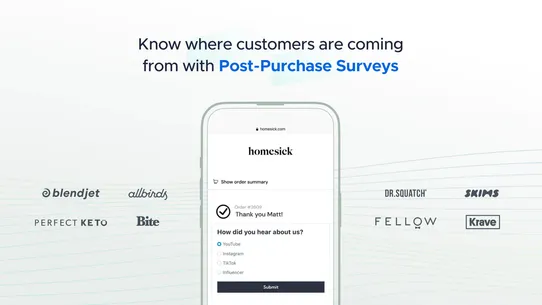 SurveyFox Post Purchase Survey screenshot