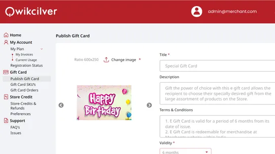 Qwikcilver‑Gift Cards‑Refunds screenshot