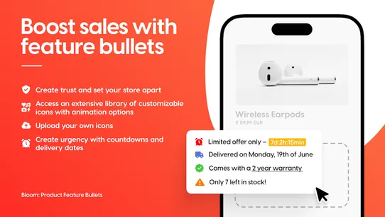 Bloom: Product Feature Bullets screenshot