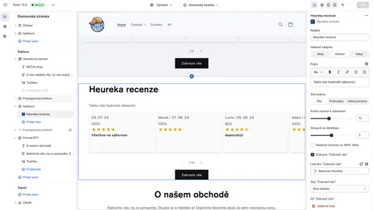 Heureka reviews screenshot