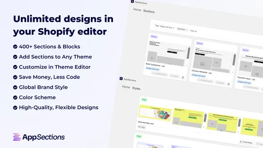 AppSections ‑ Theme Builder screenshot