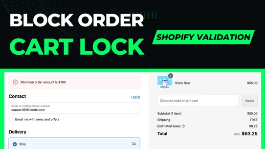 Cart Lock:Block Checkout Rules screenshot